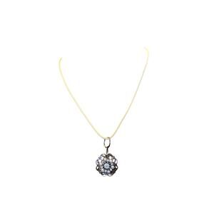 rhinestone flower pendant necklace